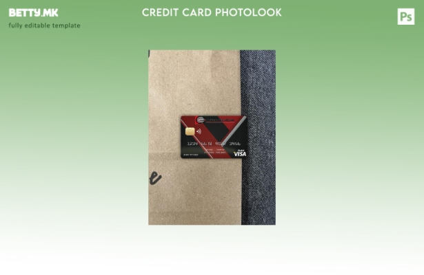 модерен стил Конго Африланд Шаблон за фото изглед на првата банка за виза картич